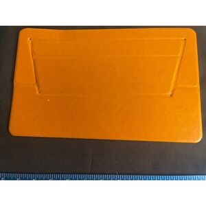 Orange Faux Leather Foldable Laptop Stand Grey Honeycomb Slim Desk Mat 11x8